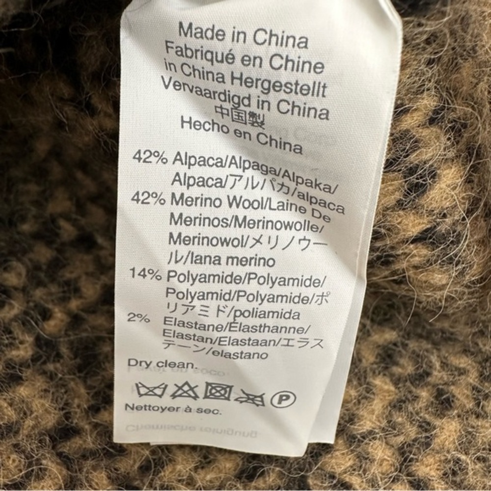 Madewell Alpaca Wool Leopard Crewneck Thick Cozy Sweater‎ Size Small - Picture 9 of 10